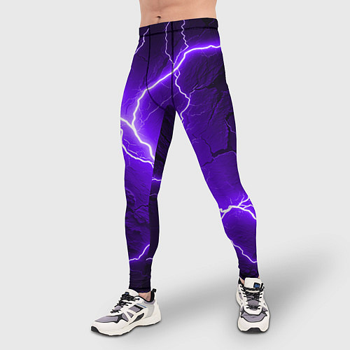 Мужские тайтсы Color purple black / 3D-принт – фото 3