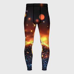 Тайтсы мужские Оранжевое боке на черном, цвет: 3D-принт