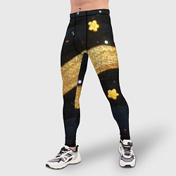 Тайтсы мужские Золотые волны текстура, цвет: 3D-принт — фото 2