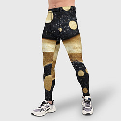 Тайтсы мужские Золотая объемная абстракция - текстура, цвет: 3D-принт — фото 2