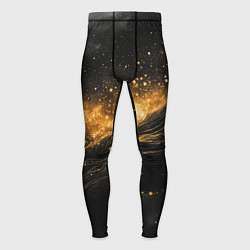 Мужские тайтсы Золотистое сияние на черной текстуре
