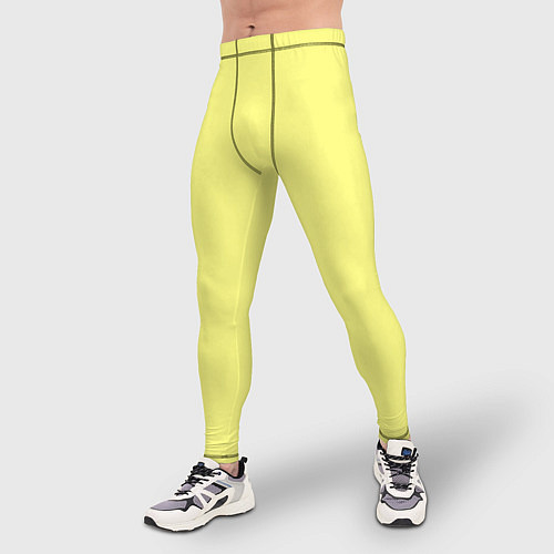 Мужские тайтсы Сливочно жёлтый цвет / 3D-принт – фото 3