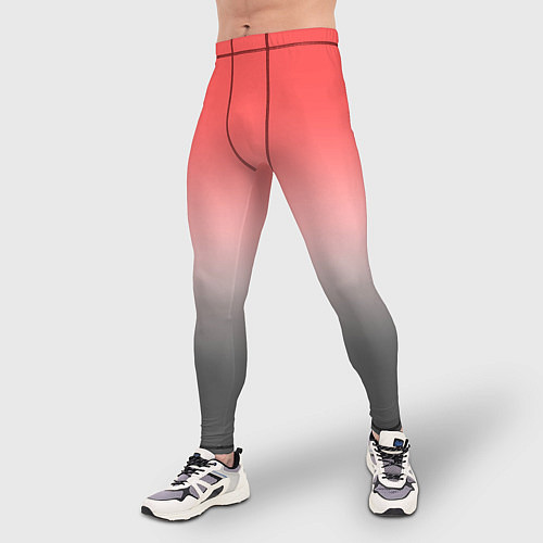 Мужские тайтсы Бледный красно-серый градиент / 3D-принт – фото 3