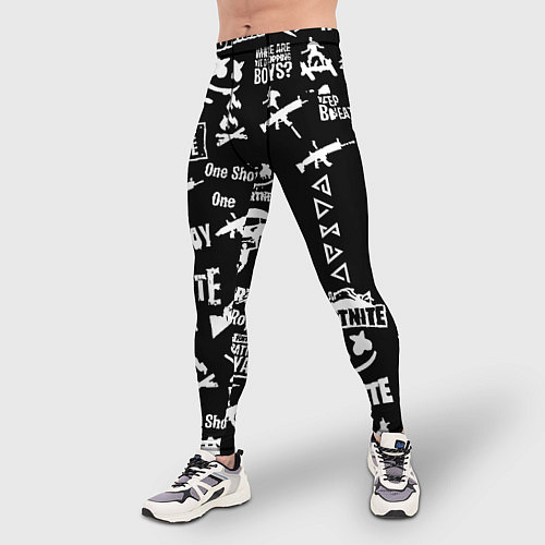 Мужские тайтсы Черно белые логотипы игр / 3D-принт – фото 3
