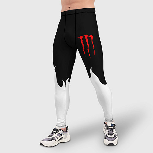 Мужские тайтсы Monster energy red logo / 3D-принт – фото 3