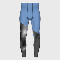 Тайтсы мужские Сине-серый геометричный, цвет: 3D-принт