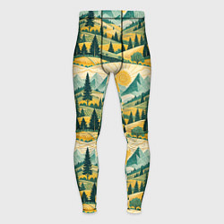 Тайтсы мужские Горные пейзажи ретро стиль, цвет: 3D-принт