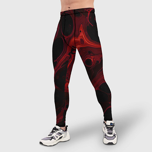 Мужские тайтсы Черно-красная размытая абстракция / 3D-принт – фото 3