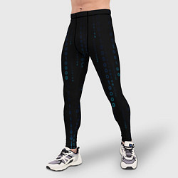 Тайтсы мужские Color black blue, цвет: 3D-принт — фото 2