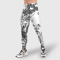 Тайтсы мужские Татуировка дракона на белом, цвет: 3D-принт — фото 2