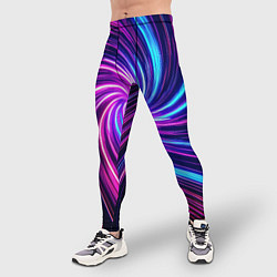 Тайтсы мужские Неоновый вихрь из светящихся линий, цвет: 3D-принт — фото 2
