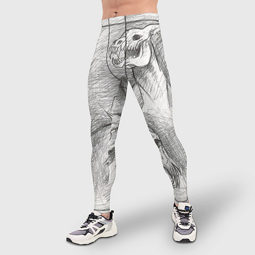 Мужские тайтсы Черепа лошадей - эскиз / 3D-принт – фото 3