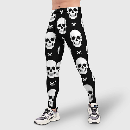 Мужские тайтсы Черепной фон / 3D-принт – фото 3