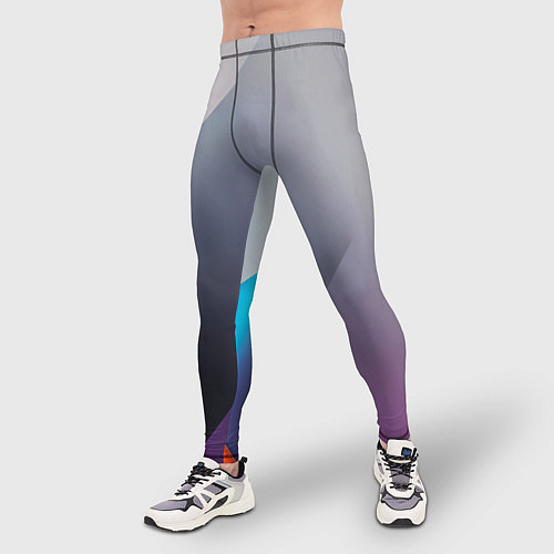 Мужские тайтсы Color grey with stripes / 3D-принт – фото 3