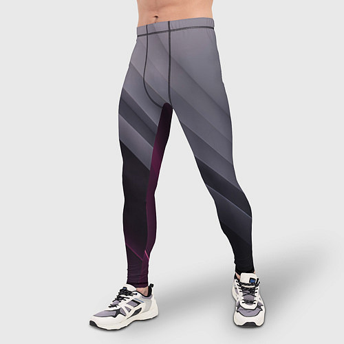 Мужские тайтсы Color black grey / 3D-принт – фото 3