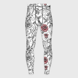Тайтсы мужские Колибри и розы, цвет: 3D-принт