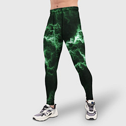 Тайтсы мужские Lightning green line, цвет: 3D-принт — фото 2