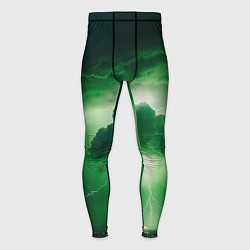 Тайтсы мужские Зелёный гром, цвет: 3D-принт