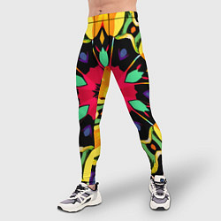 Тайтсы мужские Салатовый калейдоскоп, цвет: 3D-принт — фото 2