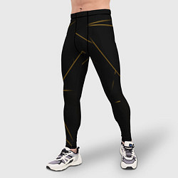 Тайтсы мужские Color yellow line, цвет: 3D-принт — фото 2