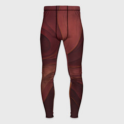 Тайтсы мужские Темно-бордовый волнистый узор, цвет: 3D-принт