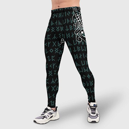 Мужские тайтсы Руны и татуировки викингов / 3D-принт – фото 3
