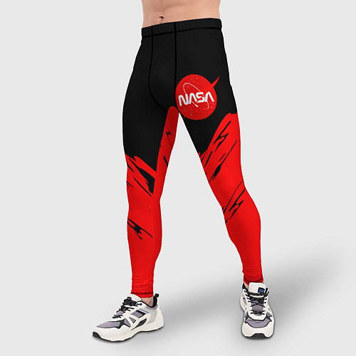 Мужские тайтсы Nasa краски красные / 3D-принт – фото 3
