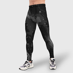 Тайтсы мужские Угольный серый простой абстрактный, цвет: 3D-принт — фото 2