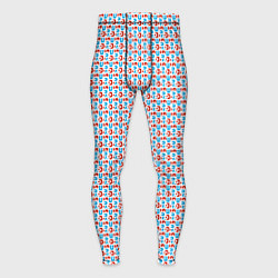 Мужские тайтсы Красно-синие фигуры на белом фоне