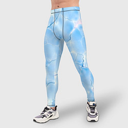 Тайтсы мужские Прозрачная голубая вода, цвет: 3D-принт — фото 2