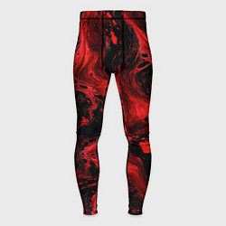 Тайтсы мужские Красно-черные разводы краски - абстрактный узор, цвет: 3D-принт