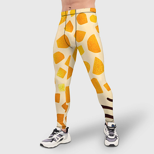 Мужские тайтсы Золотистые пятна жирафа / 3D-принт – фото 3