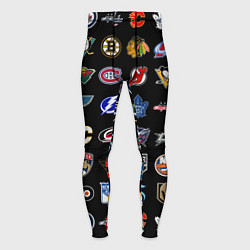 Тайтсы мужские Команды НХЛ на черном фоне, цвет: 3D-принт