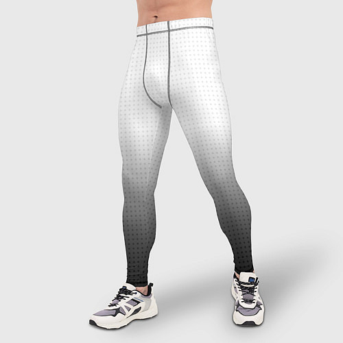 Мужские тайтсы Из белого в чёрный градиент с точками / 3D-принт – фото 3