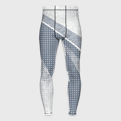 Тайтсы мужские Светлый серо-голубой текстурированный с полосой, цвет: 3D-принт