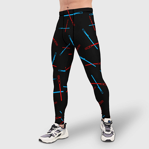 Мужские тайтсы Паттерн из световых мечей / 3D-принт – фото 3