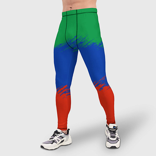 Мужские тайтсы Дагестанские цвета / 3D-принт – фото 3