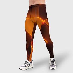 Тайтсы мужские Оранжевые объемные пластины, цвет: 3D-принт — фото 2