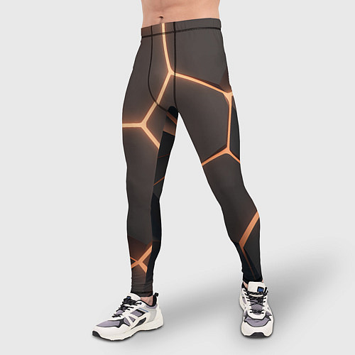 Мужские тайтсы Серая текстура из сот / 3D-принт – фото 3