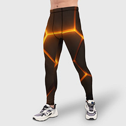 Тайтсы мужские Оранжевое свечение текстура, цвет: 3D-принт — фото 2