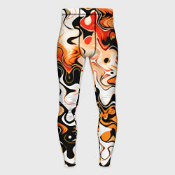 Мужские тайтсы Абстракция разлитые краски оранжевый