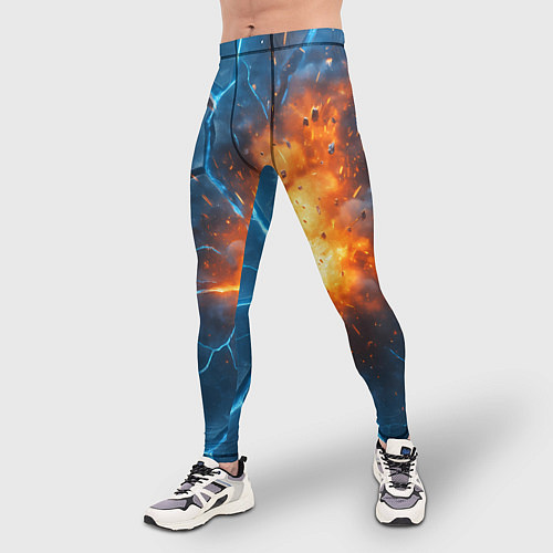 Мужские тайтсы Взрыв из объемных плит / 3D-принт – фото 3
