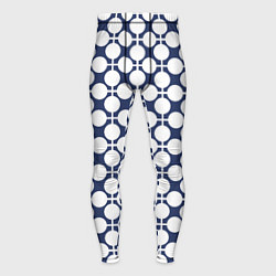 Тайтсы мужские Серо-белый узор в клетку и горох ретро, цвет: 3D-принт