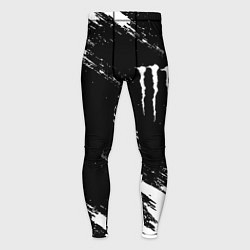 Мужские тайтсы Monster energy краски штрихи белые