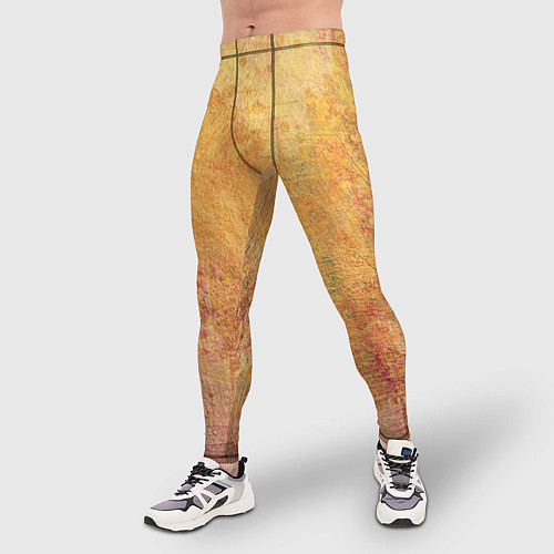 Мужские тайтсы Абстракция - red and yellow spots / 3D-принт – фото 3