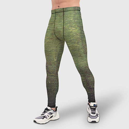 Мужские тайтсы Абстракция - old board painted with green paint / 3D-принт – фото 3