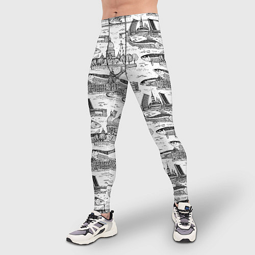 Мужские тайтсы Питер и корюшка / 3D-принт – фото 3