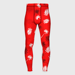 Тайтсы мужские Текстура красной гавайской рубашки, цвет: 3D-принт