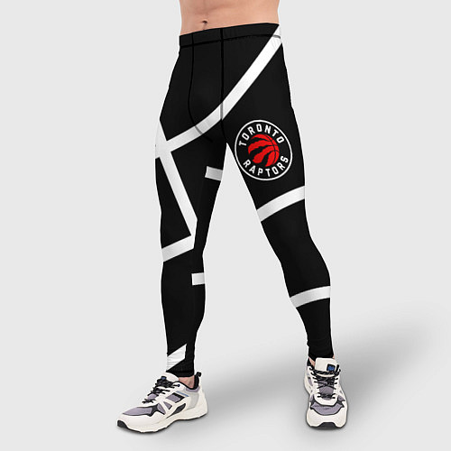 Мужские тайтсы Торонто Рэпторс - текстура мяча / 3D-принт – фото 3