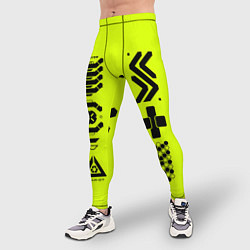 Тайтсы мужские Кибер текстура - ядовитая, цвет: 3D-принт — фото 2